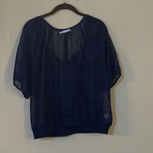 Maurices Navy blouse w/ banded bottom